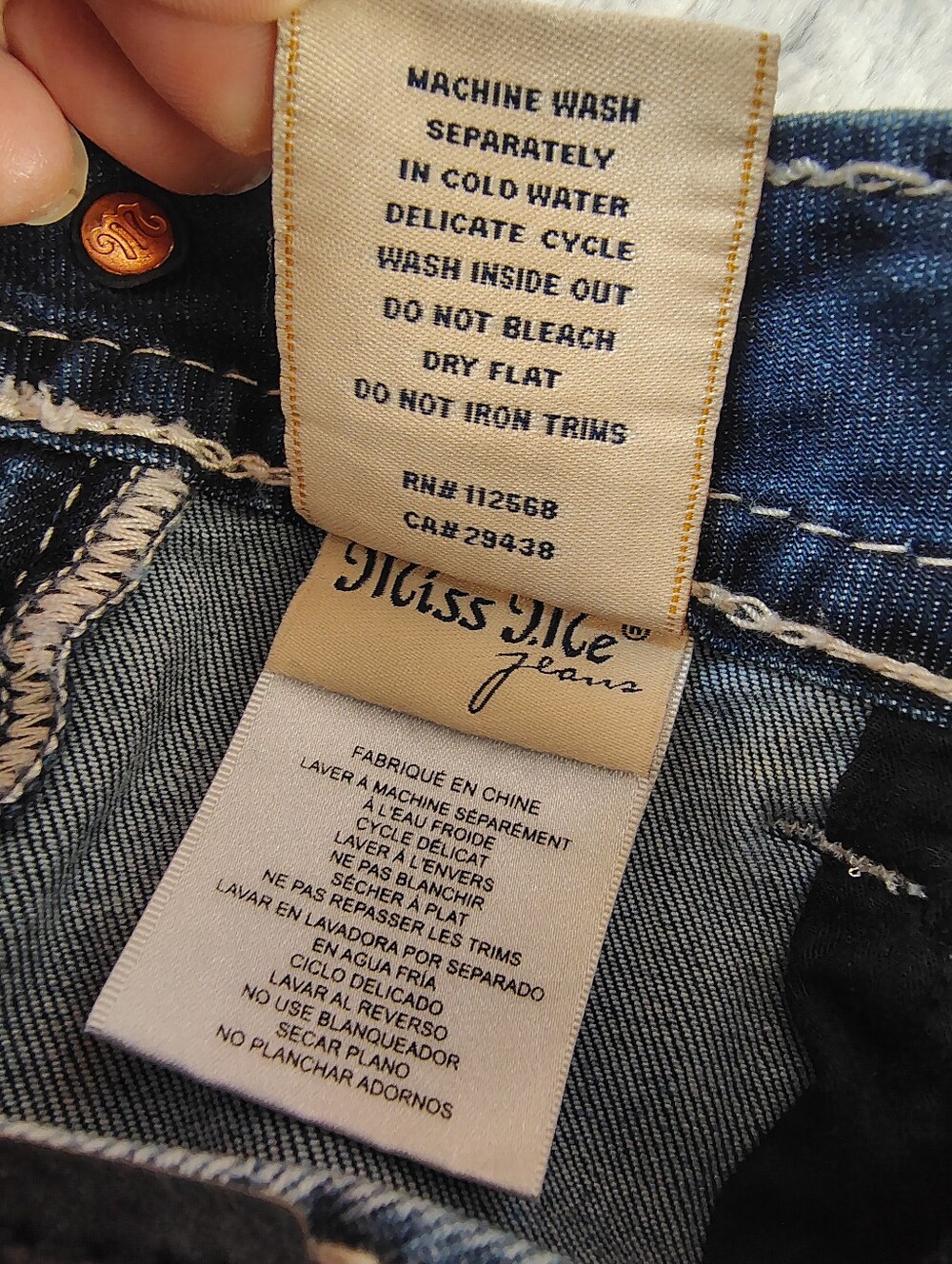 Miss Me Signature Cuffed Skinny Jeans Women's 29 Mcbling Y2K Vintage Vibes Retro - Picture 7 of 10